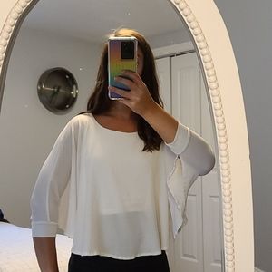 White Flowy Crop Top